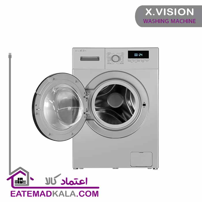 ماشین لباسشویی 8 کیلویی ایکس ویژن مدل TE84-AS-نقره ای