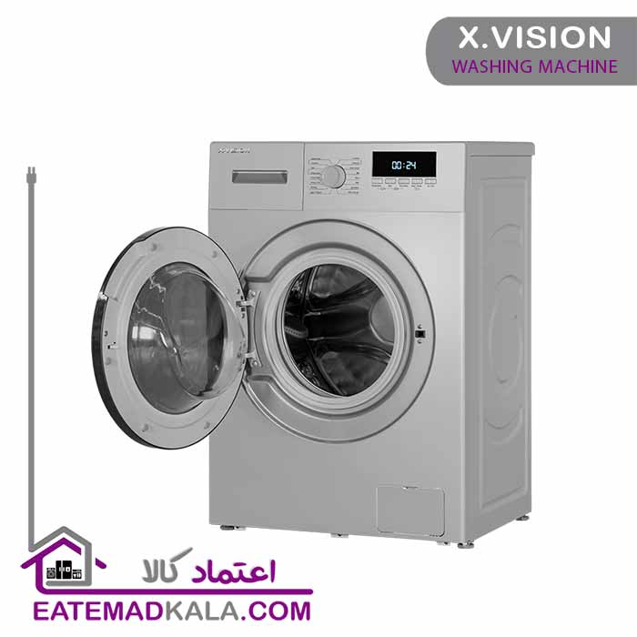 ماشین لباسشویی 8 کیلویی ایکس ویژن مدل TE84-AS-نقره ای