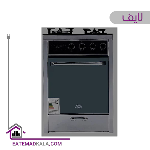 اجاق گاز طرح فر لایف مدل 410-تیتانیوم