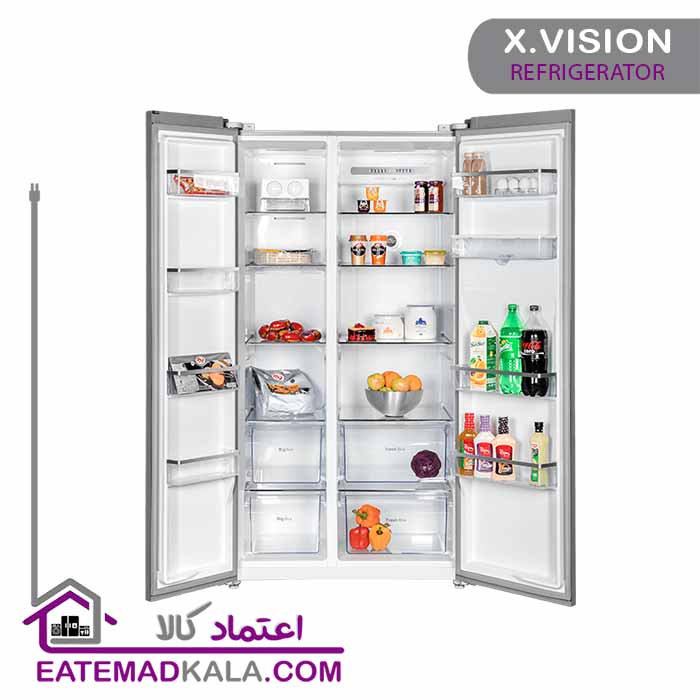 ساید بای ساید 30 فوت ایکس ویژن مدل TS665-ASD-استیل