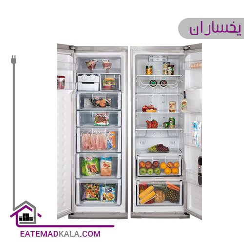 یخچال فریزر دوقلو یخساران مدل مروارید-نقره ای