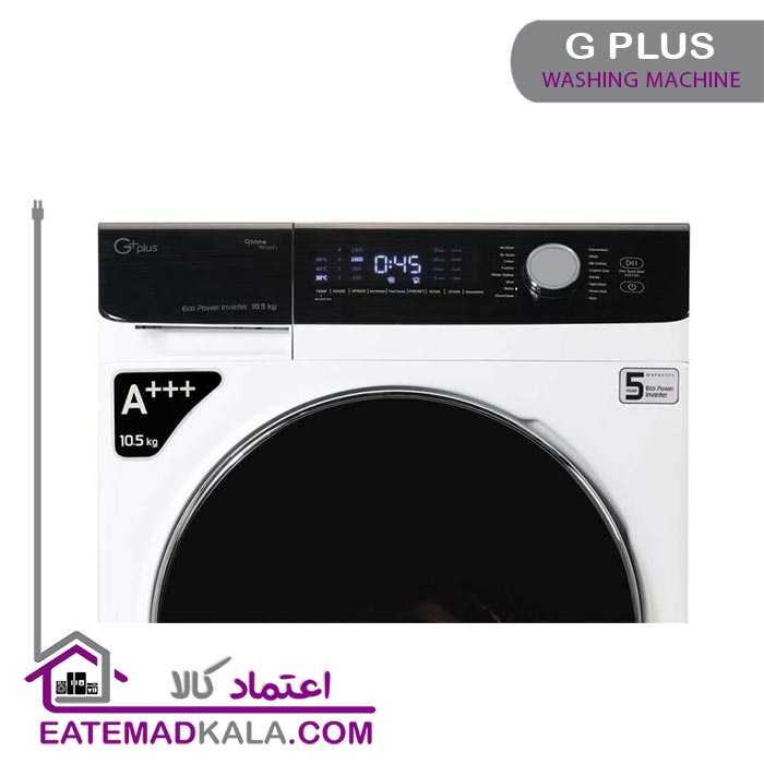ماشین لباسشویی 10.5 کیلویی جی پلاس مدل GWM-K1058W